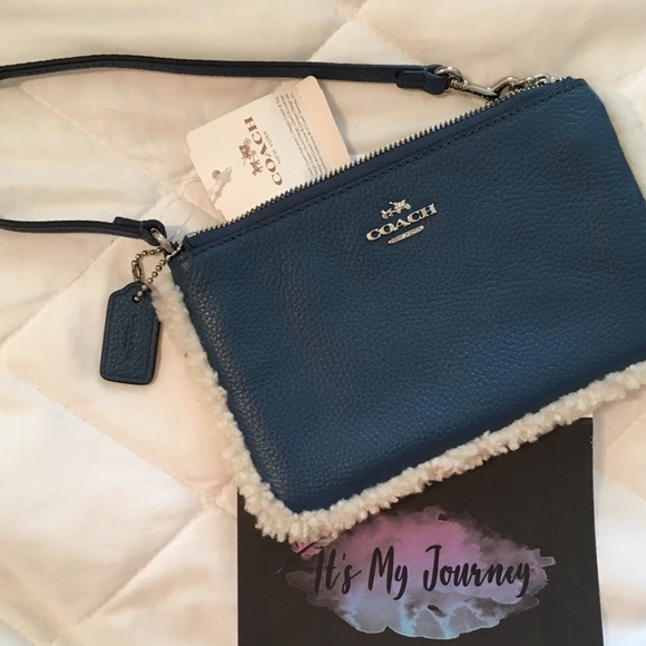 Coach Handbags - COACH NWT Blue Leather Wristlet 1DAY LOWER